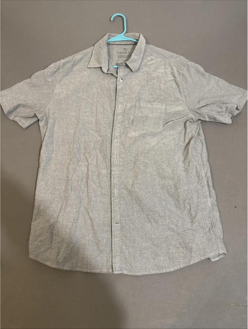 Free Fly Performance Shirt Men's XXL 2XL Bamboo Short Sleeve Gray Button Up